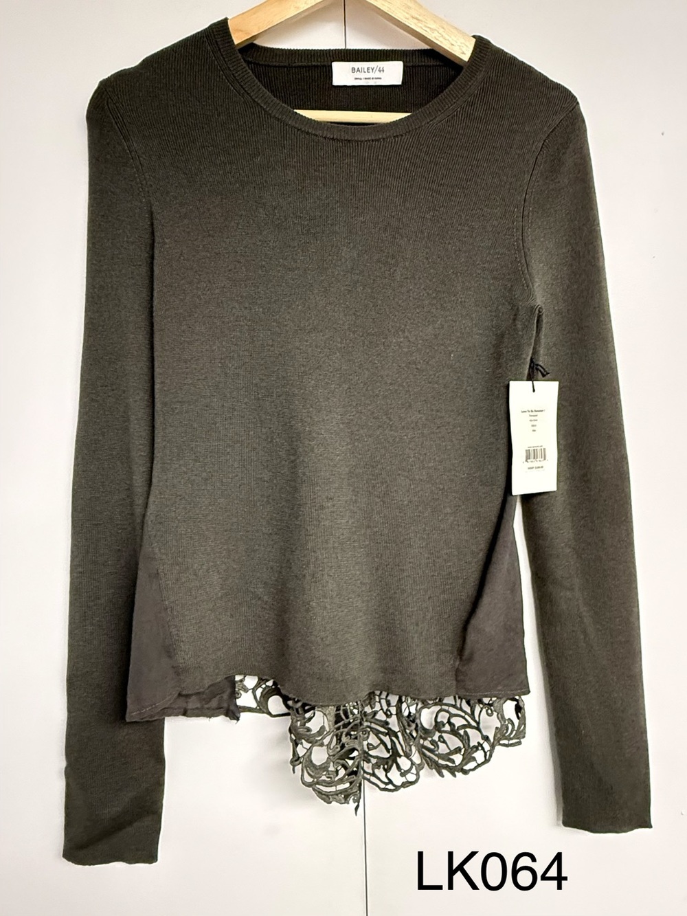 NWT Bailey 44 Love Ya So Open Back Lace Silk Bamboo Sweater S $198